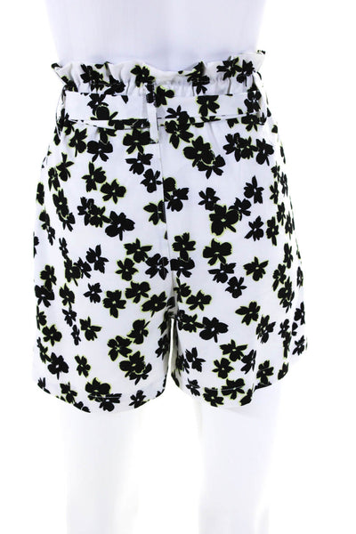 Love, Whit by Whitney Port Womens Floral Paper Bag Shorts White Size 0 14096847