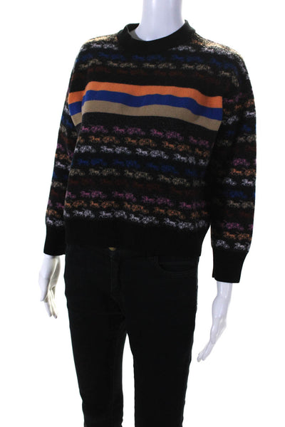 Coach Womens Rainbow Horse And Carriage Sweater Black Size 10 13420215