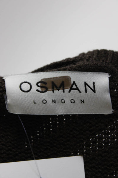 Osman Womens Oversized Asymmetric Patchwork Cardigan Brown Size 6 11508697