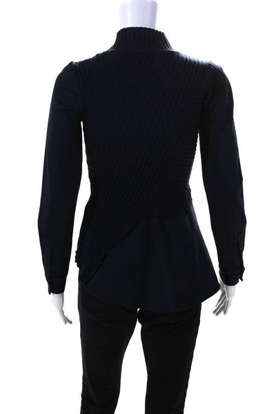 MARYLING Womens Navy Combo Turtleneck Sweater Blue Size 0 12890852