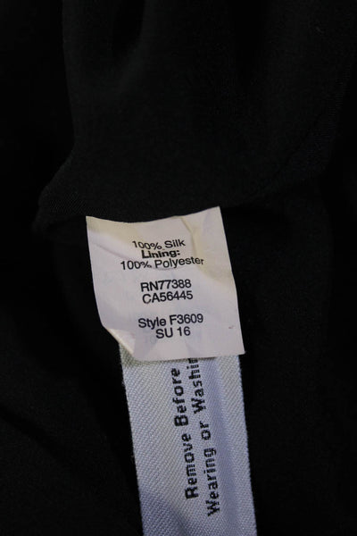 Madewell Womens Black Silk Printed V-Neck Sleeveless Lined A-Line Dress Size S