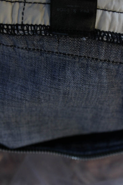 Rag & Bone Womens Front Zip Long Sleeve Belted Denim Jumpsuit Blue Size 2XS