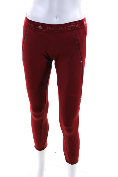 Adidas by Stella McCartney Womens Mid Rise Cropped Leggings Red Size Small