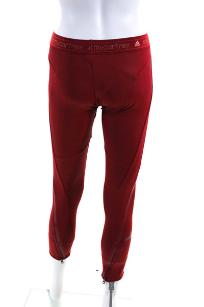 Adidas by Stella McCartney Womens Mid Rise Cropped Leggings Red Size Small