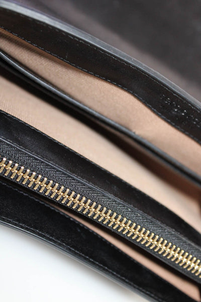 Sergio Rossi Women's Leather Chain Strap Crossbody Shoulder Bag Black Size S