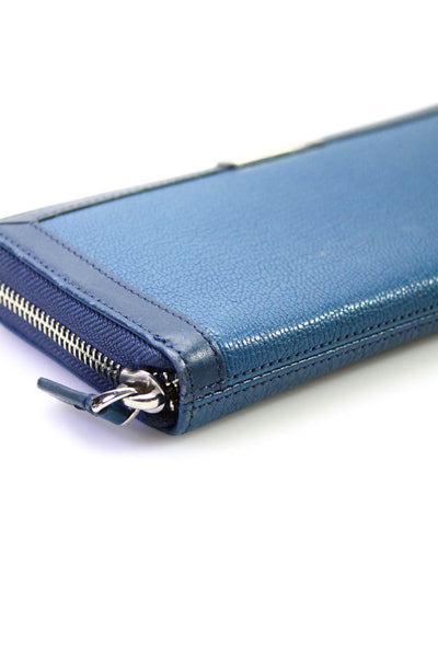 Tumi Women's Leather Full Zip Rectangular Wallet Blue