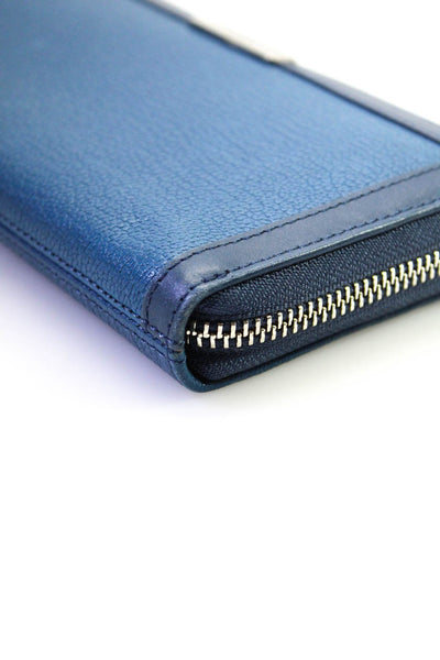 Tumi Women's Leather Full Zip Rectangular Wallet Blue