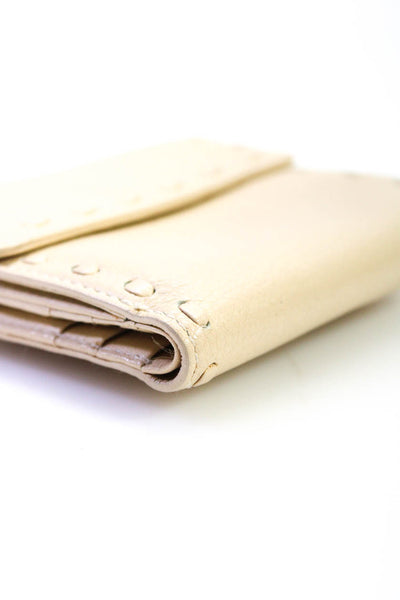 Michael Michael Kors Women's Leather Stitched Trim Snap Closure Wallet Beige