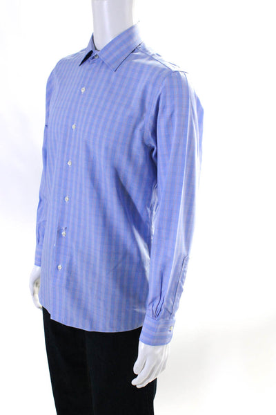 Brooms Brothers Men's Cotton Long Sleeve Plaid Button Down Shirt Blue Size 15.5