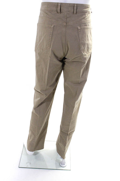 Peter Millar Mens Classic Fit Straight Leg Flat Front Khaki Pants Brown Size 42