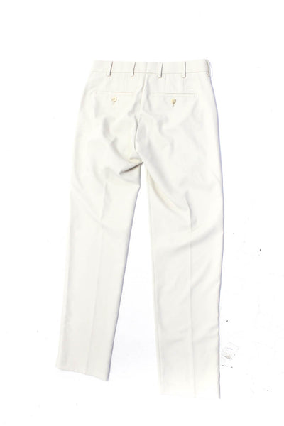 Peter Millar Mens Flat Front Straight Leg Khaki Pants Light Beige Size 30/32