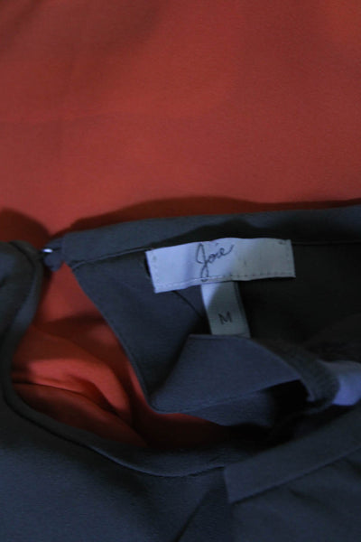 Joie Womens Silk Short Sleeves Single Pocket Blouse Gray Size Medium