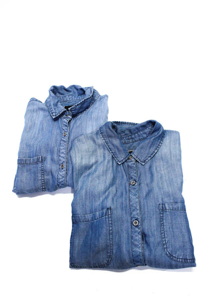 Rails Womens Denim Long Sleeve Button Down Shirts Tops Blue Size S XS Lot 2