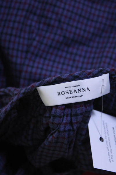 Roseanna Womens Cotton Plaid Print Bishop Long Sleeve Shirt Multicolor Size S