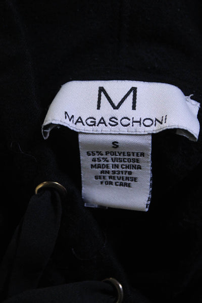 Magaschoni Women's Hooded Long Sleeve Cropped Hoodie Black Size S