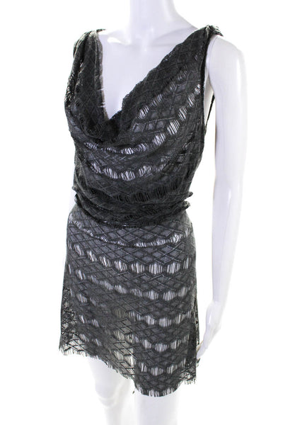 Calypso Saint Barth Women's Cowl Neck Sleeveless Knit Mini Dress Gray Size S