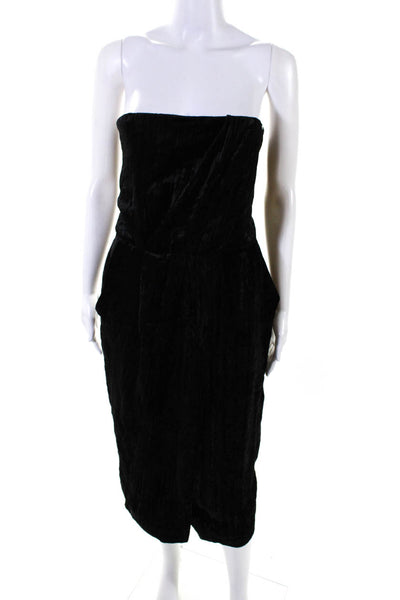 Rachel Rachel Roy Women's Square Neck Strapless Pockets Midi Dress Black Size 10