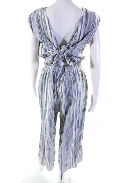 Roller Rabbit Womens Picnic Stripe Emanelle Jumpsuit Blue Size 12 12538374