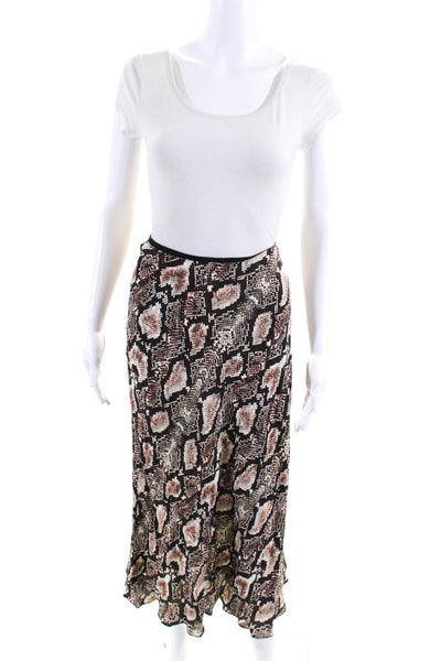 Whistles Womens Brown Snakeskin Print A-Line Maxi Skirt Size 6