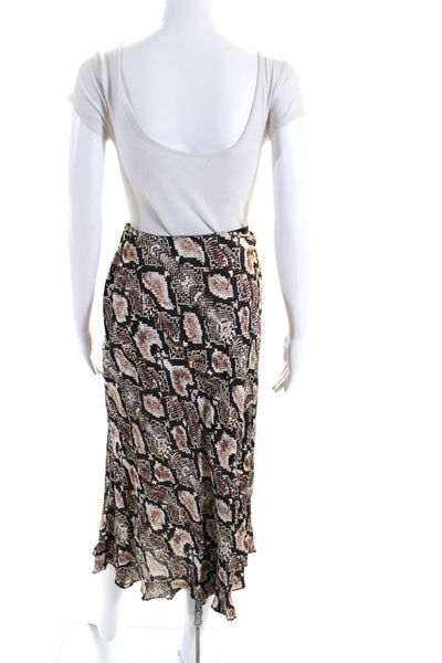 Whistles Womens Brown Snakeskin Print A-Line Maxi Skirt Size 6