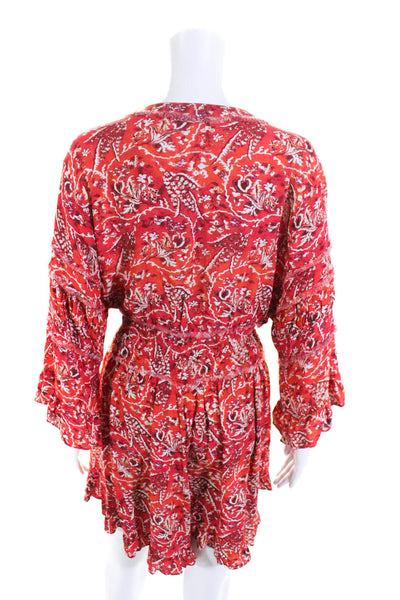Iro Womens Red Floral Print Romper Red Size 12 13411883