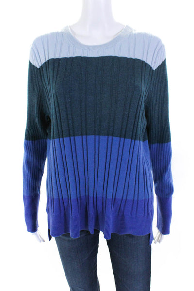Tome Womens Blue Colorblock Sweater Blue Size 12 12075597