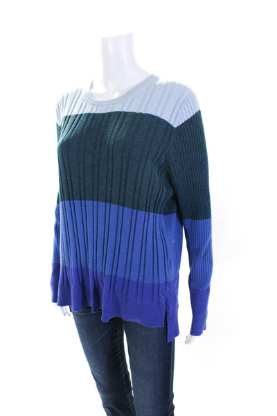 Tome Womens Blue Colorblock Sweater Blue Size 12 12075597