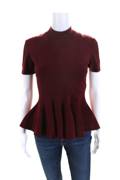 Tome Womens Burgundy Ponte Top Red Size 20 12036961