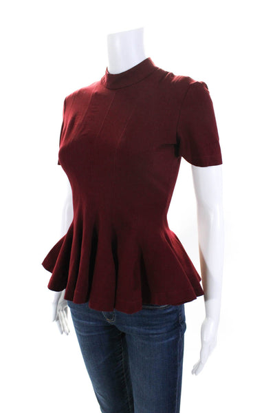 Tome Womens Burgundy Ponte Top Red Size 2 12036670