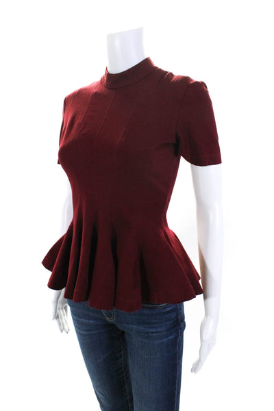 Tome Womens Burgundy Ponte Top Red Size 4 12036665
