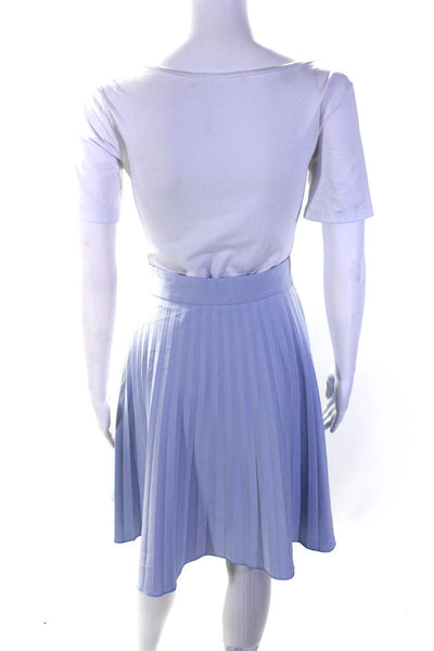 NISSA Womens Light Blue Pleated Skirt Blue Size 4 13492673