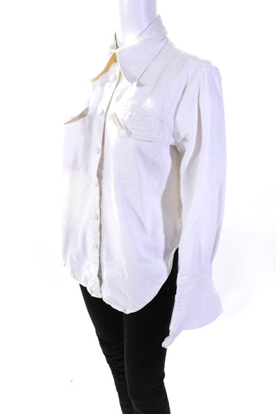 Divine Heritage Womens Cream Denim Work Shirt Off-White Size 10 14214365