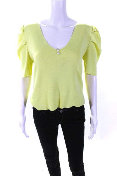 John + Jenn Womens Heath Top Yellow Size 0 13566417