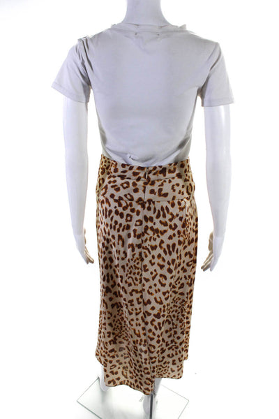 Free People Womens Animal Print A Line Maxi Skirt Beige Brown Size 4