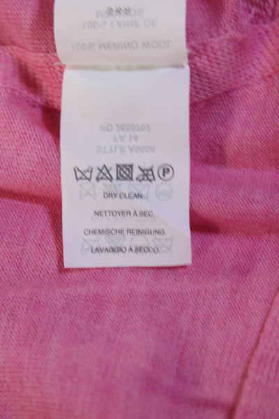 J Crew Womens Merino Wool Split Hem 3/4 Sleeve V-Neck Knit Top Light Pink Size M