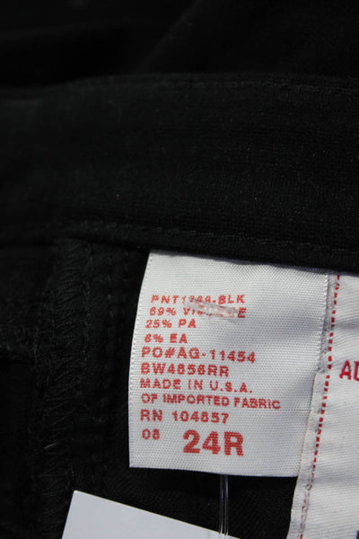 AG Women's Five Pockets Button Closure Skinny Pant Black Size 24