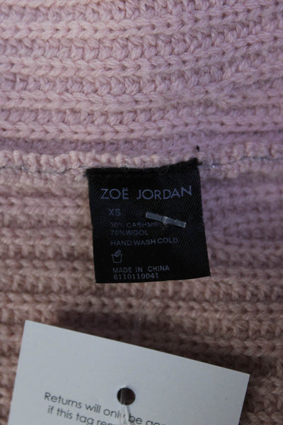 Zoe Jordan Womens Cashmere Cold Shoulder Sweater Pink Silver Size Extra Small