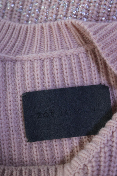 Zoe Jordan Womens Cashmere Cold Shoulder Sweater Pink Silver Size Extra Small