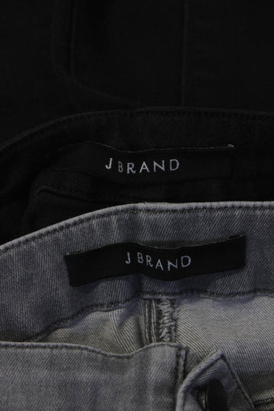 J Brand Womens High Waist Button Front Skinny Jeans Black Gray Size 27 Lot 2