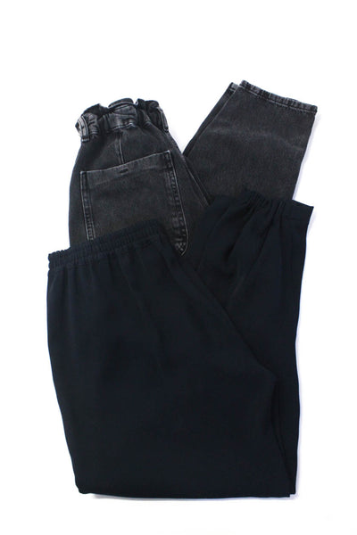 Vince Zara Womens Paper Bag Waist Jeans Slim Leg Pants Size 4 Small Lot 2