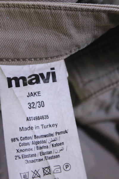 Mavi Jeans Mens Zipper Fly Jake Slim Cut Jeans Brown Cotton Size 32x30