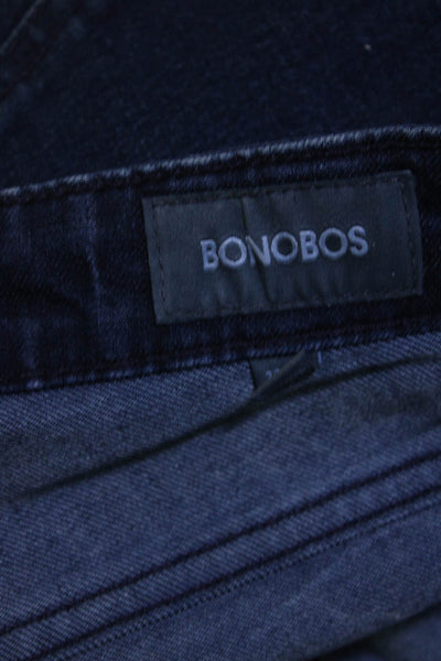 Bonobos Mens Zipper Fly Dark Wash Straight Leg Jeans Blue Denim Size 32x30