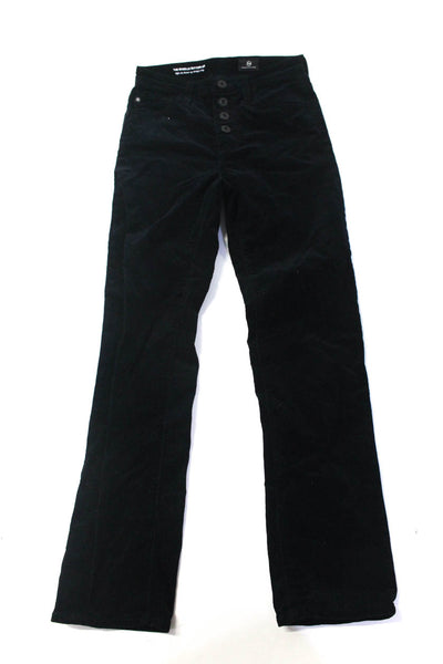 AG Adriano Goldschmied Women's Corduroy Straight Leg Pants Black Size 24