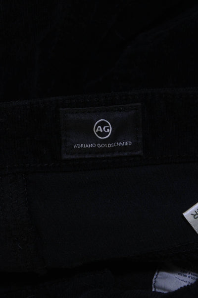 AG Adriano Goldschmied Women's Corduroy Straight Leg Pants Black Size 24