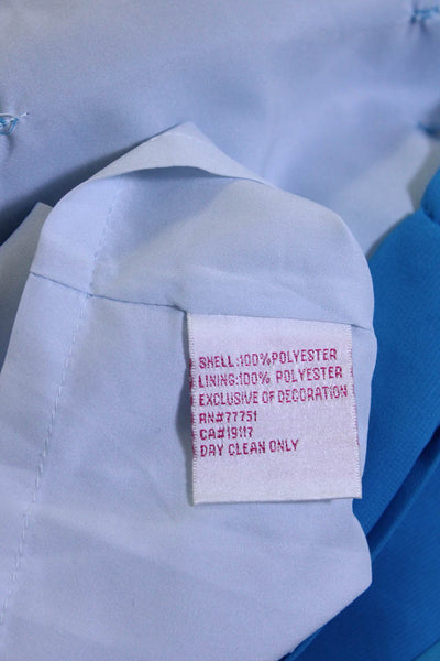 Betsey Johnson Womens Pleated Color Block Chiffon Sheath Dress Blue Size 4
