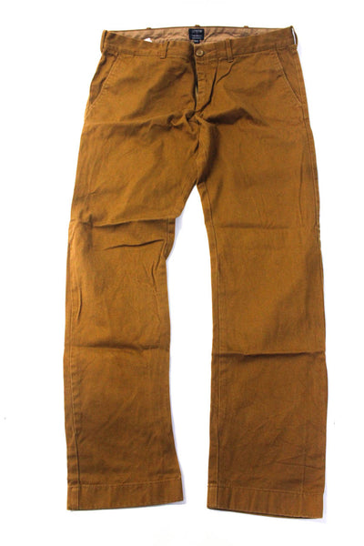 J Crew Mens Driggs Chino Khaki Pants Beige Brown Cotton Size 35X32 Lot 2