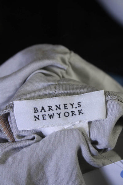 Barneys New York Women's Cowl Neck Pockets Midi Silk Dress Gray Size M