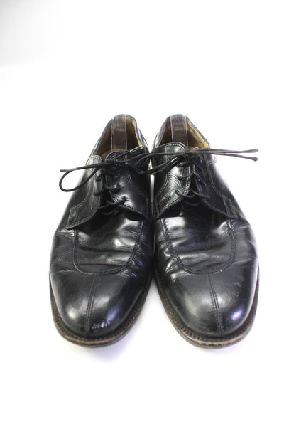 Salvatore Ferragamo Mens Leather Lace Up Low Heeled Oxfords Black Size 10.5