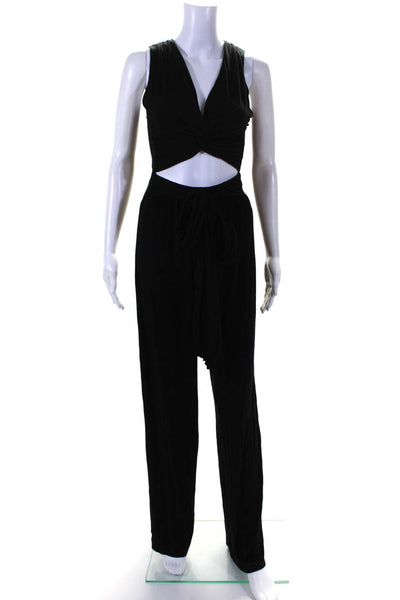 krisa Womens Twist Front Jumpsuit Black Size 8 13673228