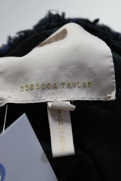 Rebecca Taylor Womens Dark Violet Tweed Jacket Blue Size 6 12081218